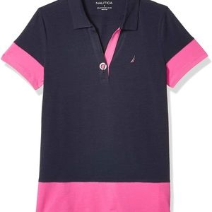 Nautica Two Tone Toggle Polo Size L